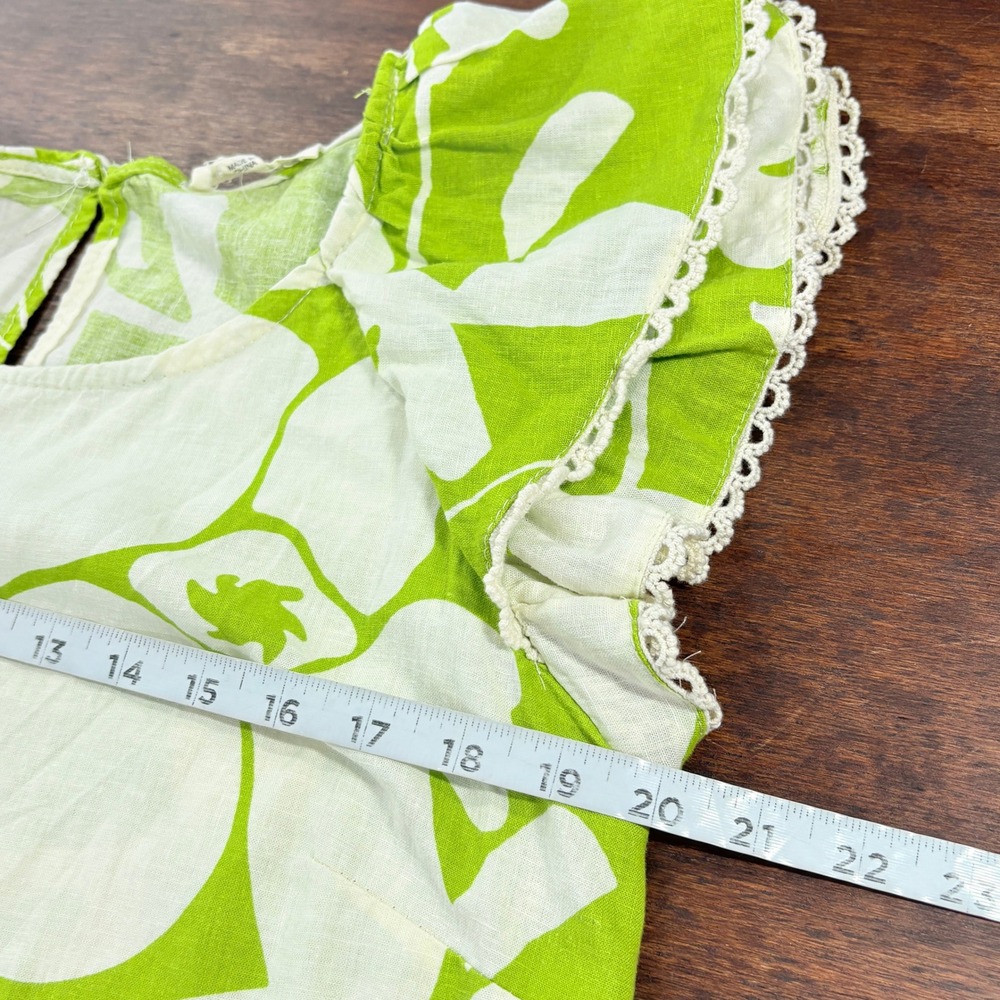 Christian Siriano Linen Blend Top Medium Tropical Coastal Resort Euro Summer‎ - Picture 10 of 12